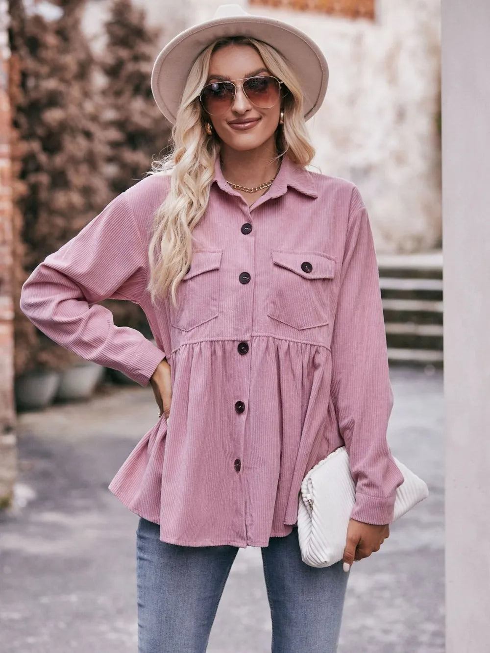 Collared Neck Long Sleeve Shirt (3)
