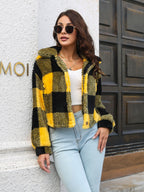 Plaid Dropped Shoulder Buttoned Jacket (3)