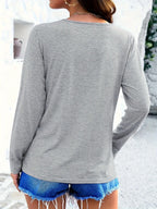 Crisscross V-neck Long Sleeve T-shirt (13)
