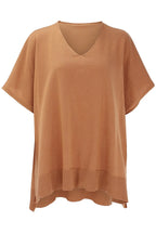 Slit V-neck Half Sleeve Knit Top (2)