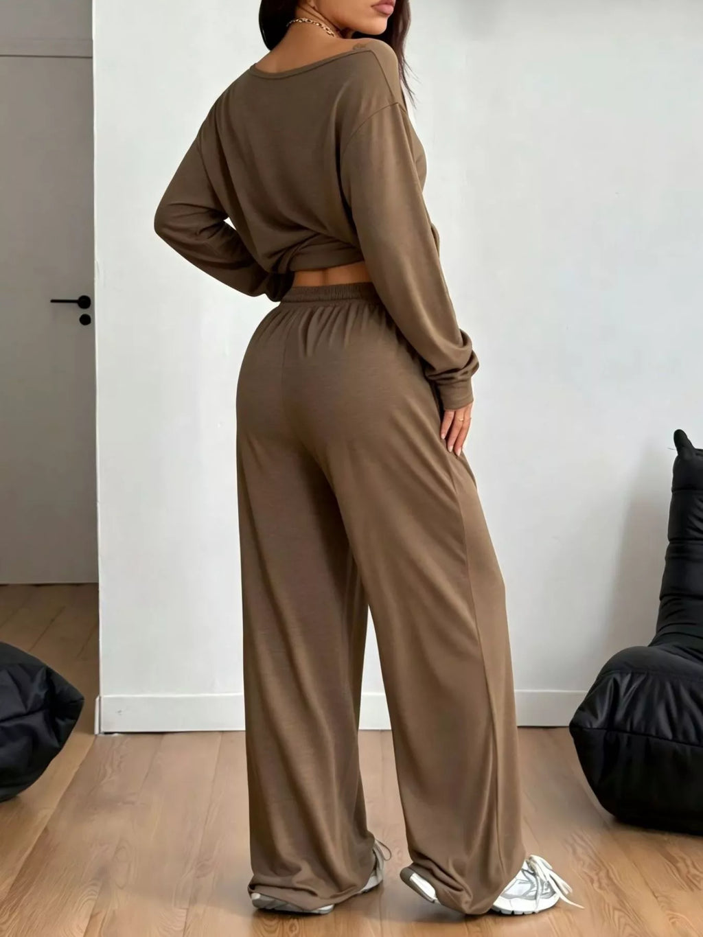 Full Size One-shoulder Top Drawstring Pants Set Plus (23)