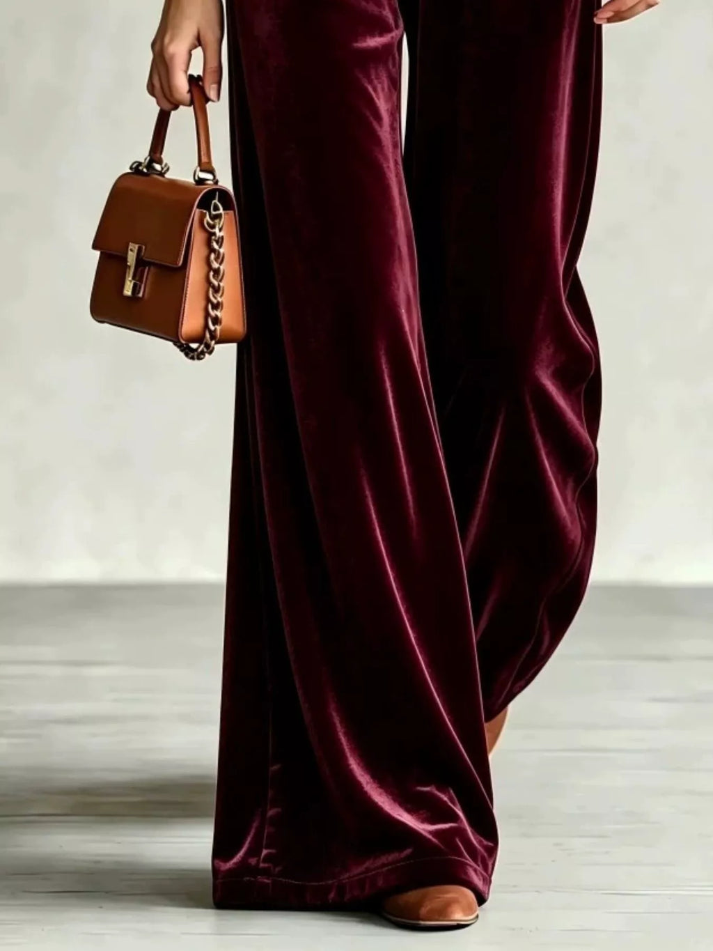 Velvet Wide-leg Pants Drawstring (10)