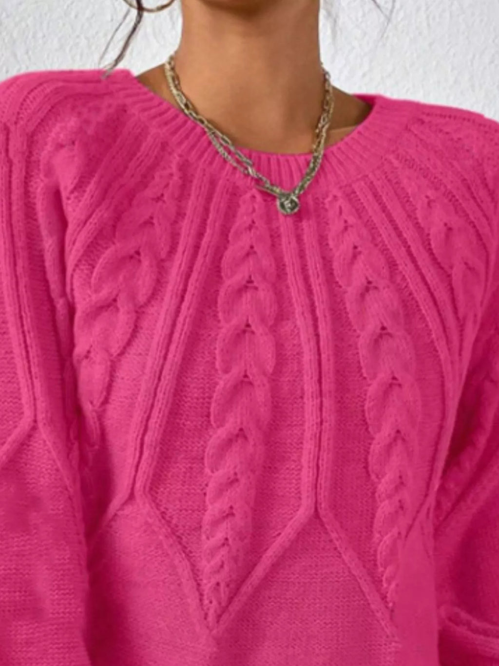 Cable Knit Long Sleeve Sweater (33)