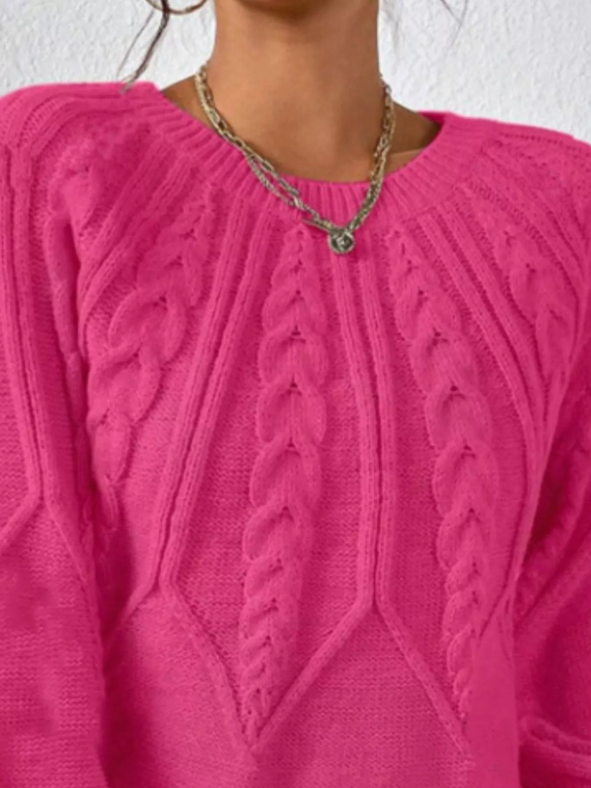 Cable Knit Long Sleeve Sweater (33)