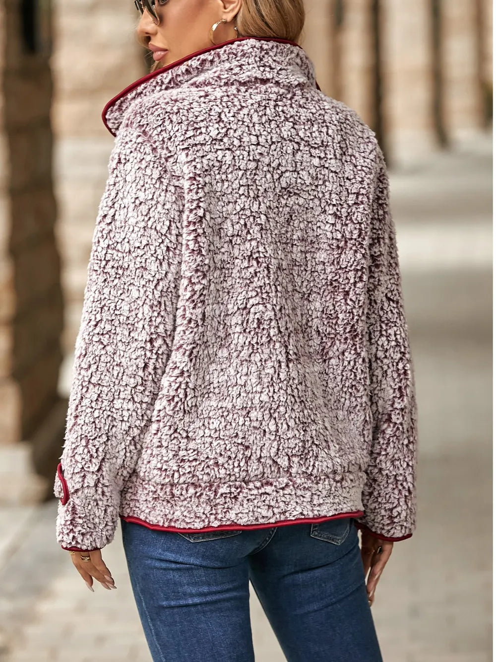 Fuzzy Pocketed Button Up Jacket (4)