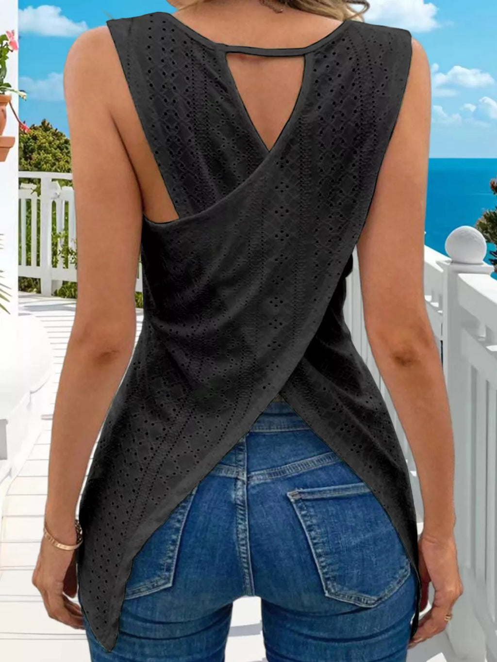 Hollow-out Knit Tank Top (8)
