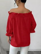Bow Flounce Sleeve Blouse (6)