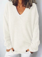 V-neck Dropped Shoulder Sweater