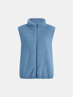 Full Size Fuzzy Zip Up Vest Coat Pockets (17)