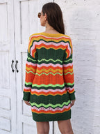 Openwork Round Neck Sweater Dress (9)