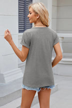 Round Neck Rolled Short Sleeve T-shirt (4)