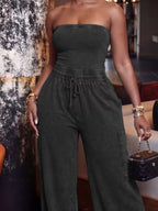 Drawstring Strapless Wide-leg Jumpsuit (14)
