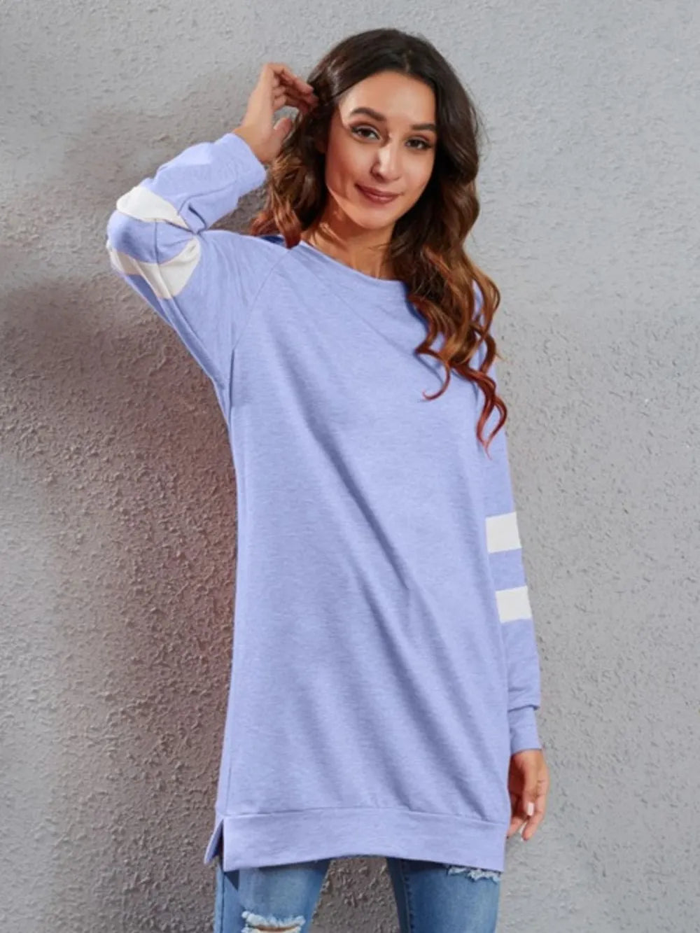 Full Size Striped Round Neck Long Sleeve T-shirt (14)