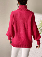 Heart Turtleneck Long Sleeve Sweater (9)