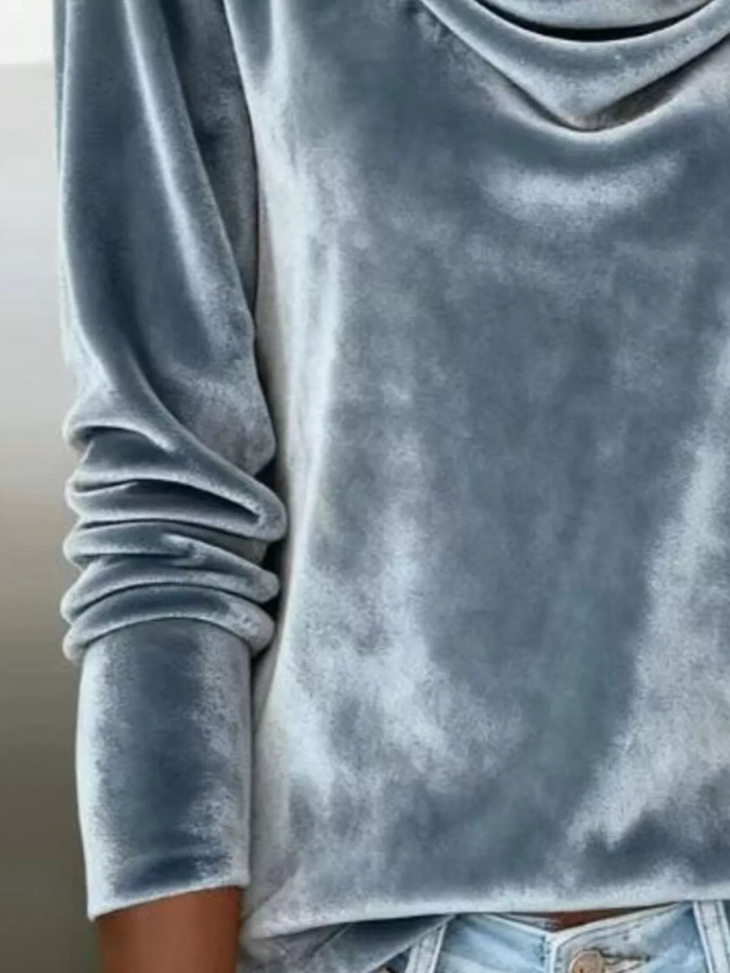 Velvet Cowl Neck Long Sleeve T-shirt (15)