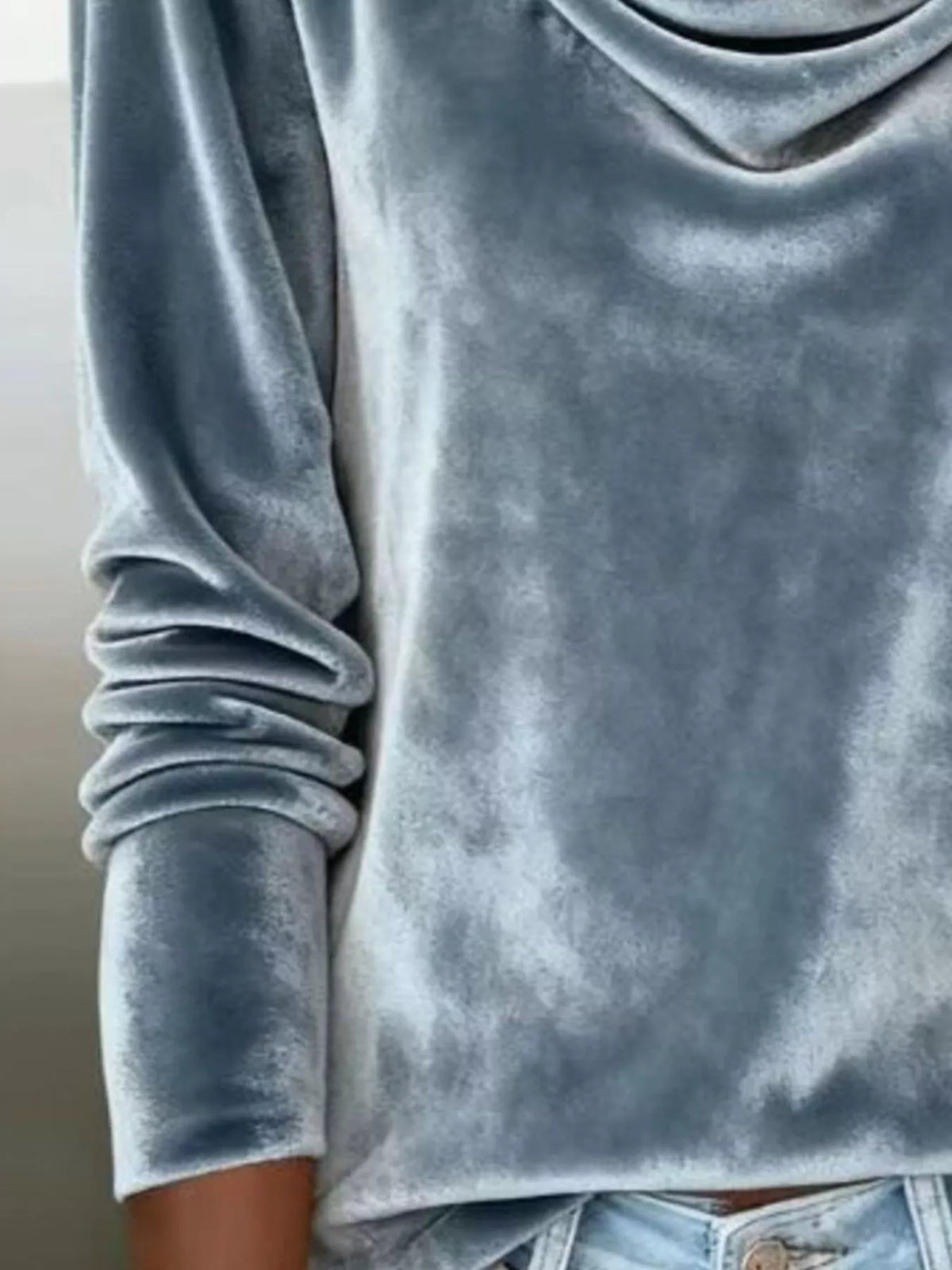 Velvet Cowl Neck Long Sleeve T-shirt (15)