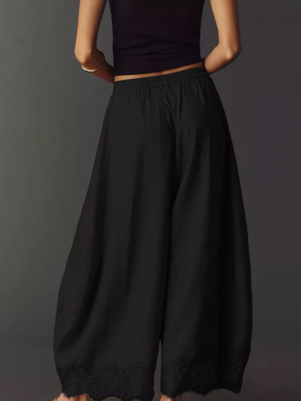 Drawstring Wide Leg Pants (32)