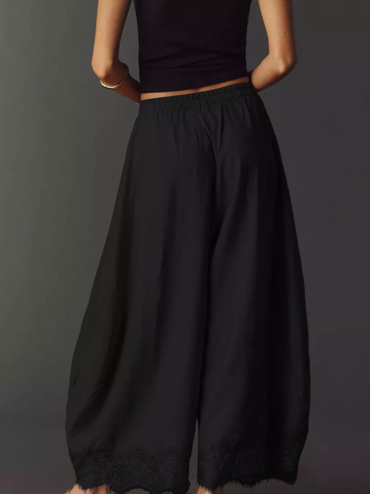 Drawstring Wide Leg Pants (32)