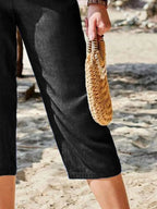 Pocketed Elastic Waist Capris (9)