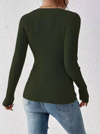 Ribbed Knit Button Front Top (28)