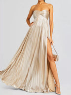 Split Sweetheart Neck Tube Maxi Dress (7)