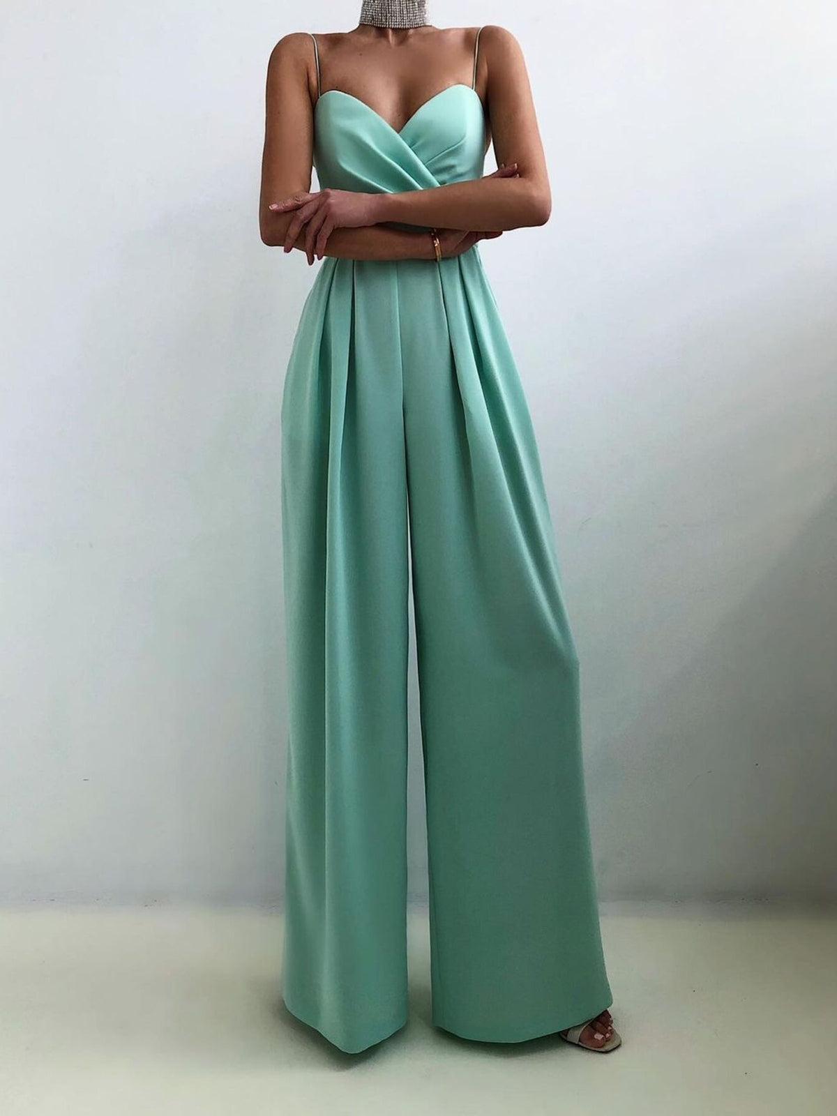 Full Size Spaghetti Strap Wide Leg Jumpsuit Plus (6)