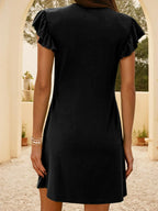 V-neck Ruffle Sleeve Mini Dress (16)