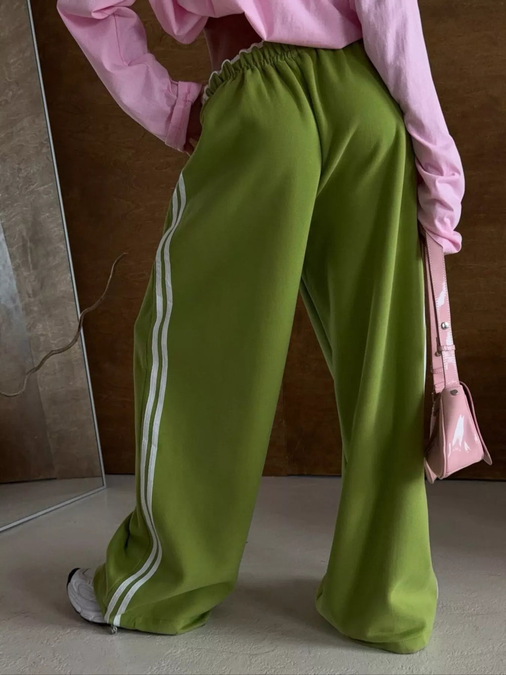 Side Stripes High-waisted Wide-leg Sweatpants (20)