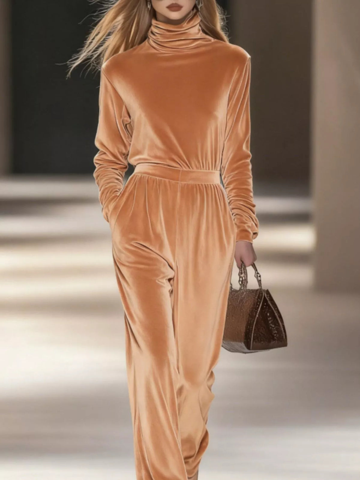 Velvet Long Sleeve Wide-leg Set (13)