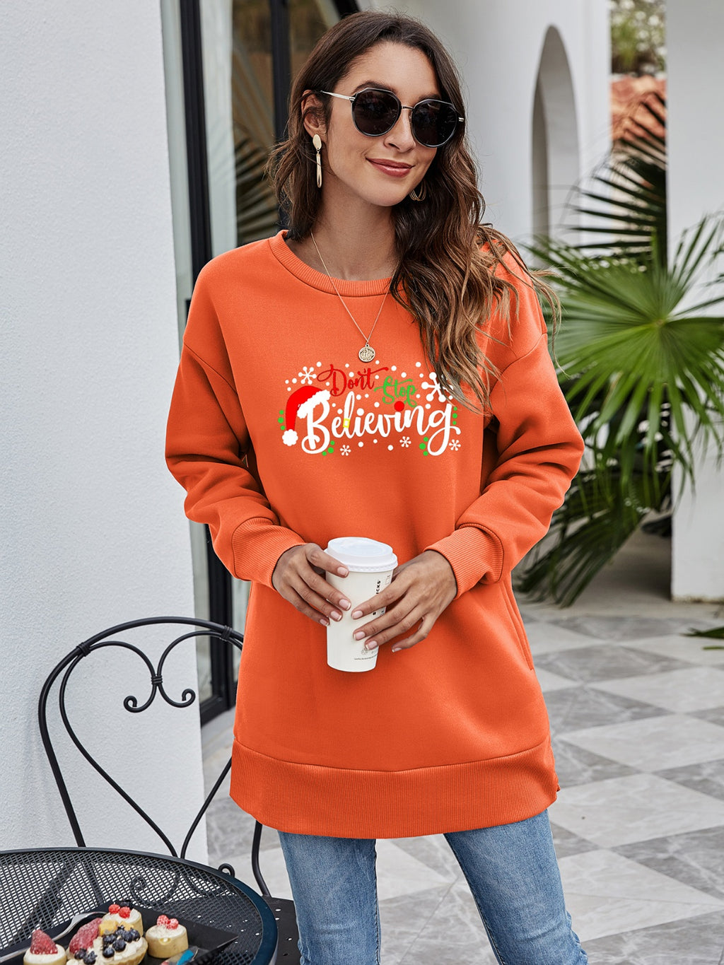 Don't Stop Graphic Drop Shoulder Sweatshirt (7)