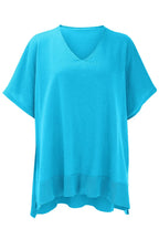 Slit V-neck Half Sleeve Knit Top (8)