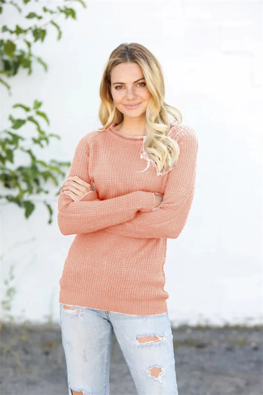 Round Neck Raglan Sleeve Sweater (4)