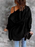 Open Front Hooded Faux Fur Outwear Pockets (6)