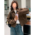 Brown Suede Jacket Vintage photo 4
