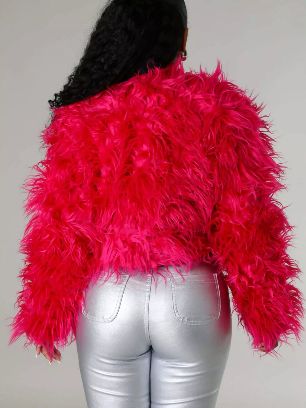 Faux Fur Open Front Cropped Outerwear (16)