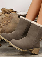 Thermal Fuzzy Block Heel Boots (18)