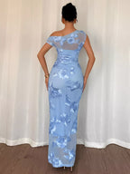 Embroidered One Shoulder Maxi Dress (2)