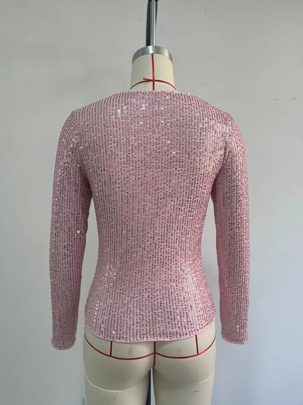 Sequin Long Sleeve Crop T-shirt (13)