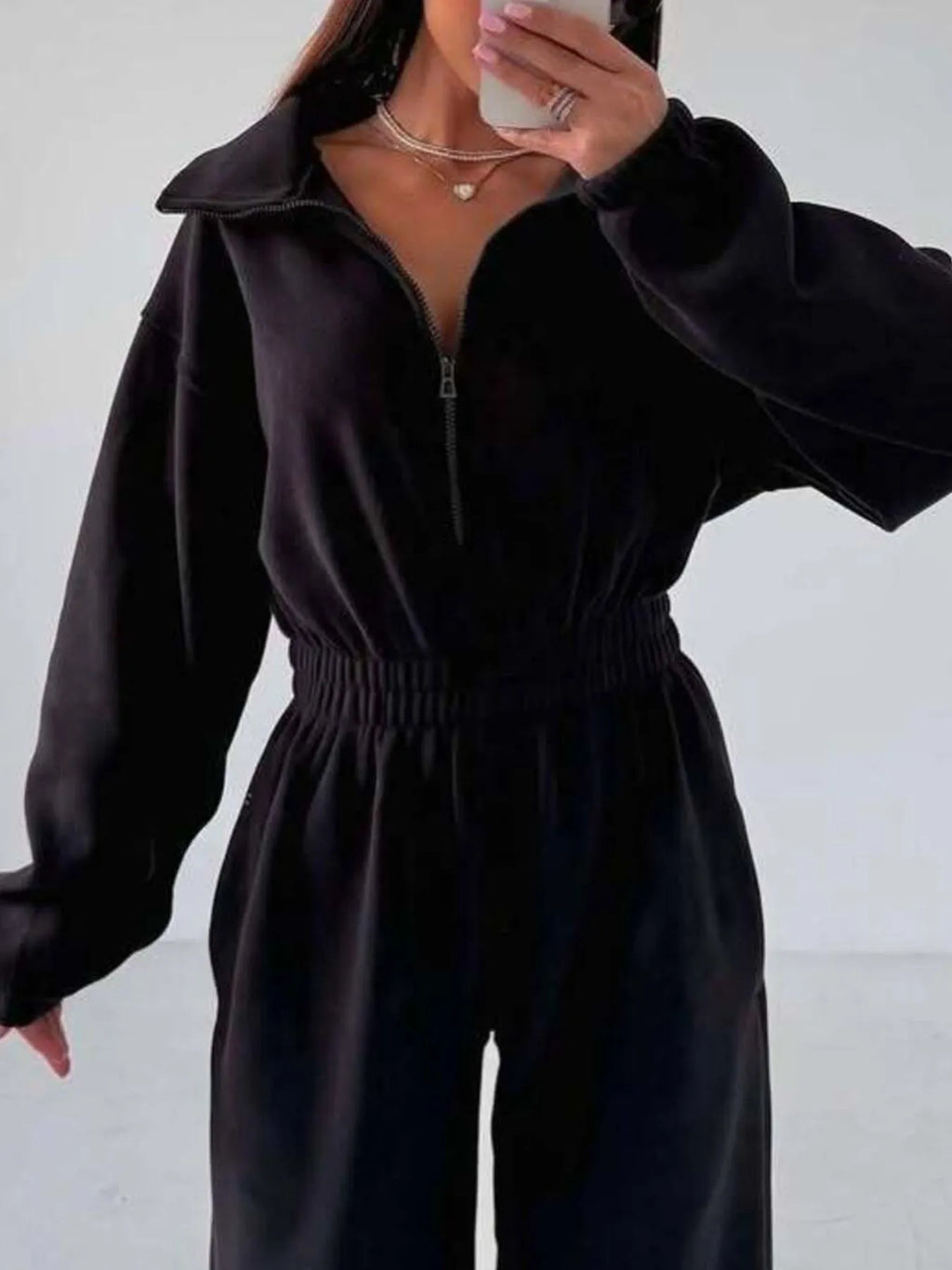 Zip Front Long Sleeve Jumpsuit (13)