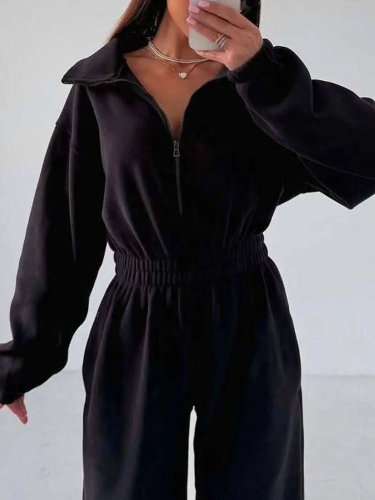 Zip Front Long Sleeve Jumpsuit (13)