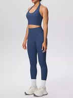 Halter Neck Crop Top High-waisted Leggings Active Set (15)