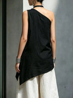 Full Size Asymmetrical One-shoulder Sleeveless Top Plus (6)