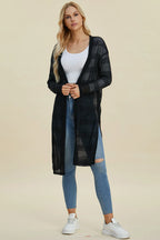 Full Size Open Front Longline Cardigan (2)