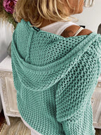 Openwork Hooded Long Sleeve Sweater (6)