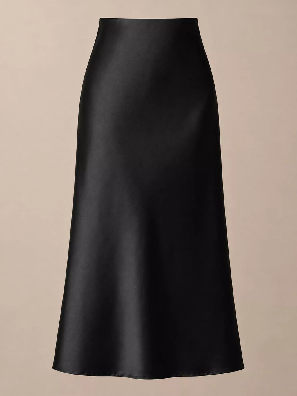High-waisted Satin Midi Skirt (4)