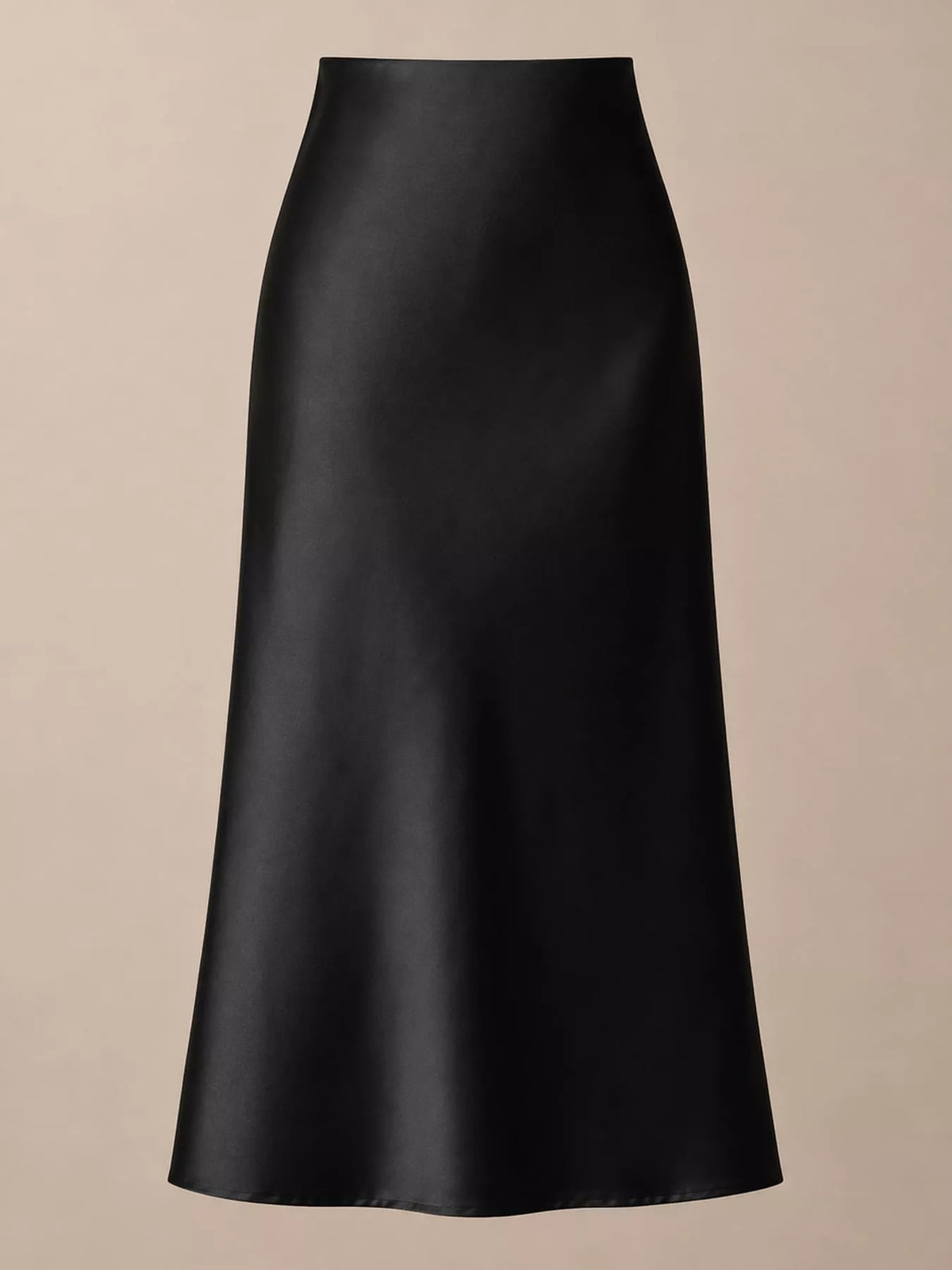 High-waisted Satin Midi Skirt (4)