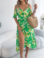 Printed Cold Shoulder Midi Cami Dress (14)