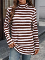 Striped Turtleneck Long Sleeve Knit Top (21)