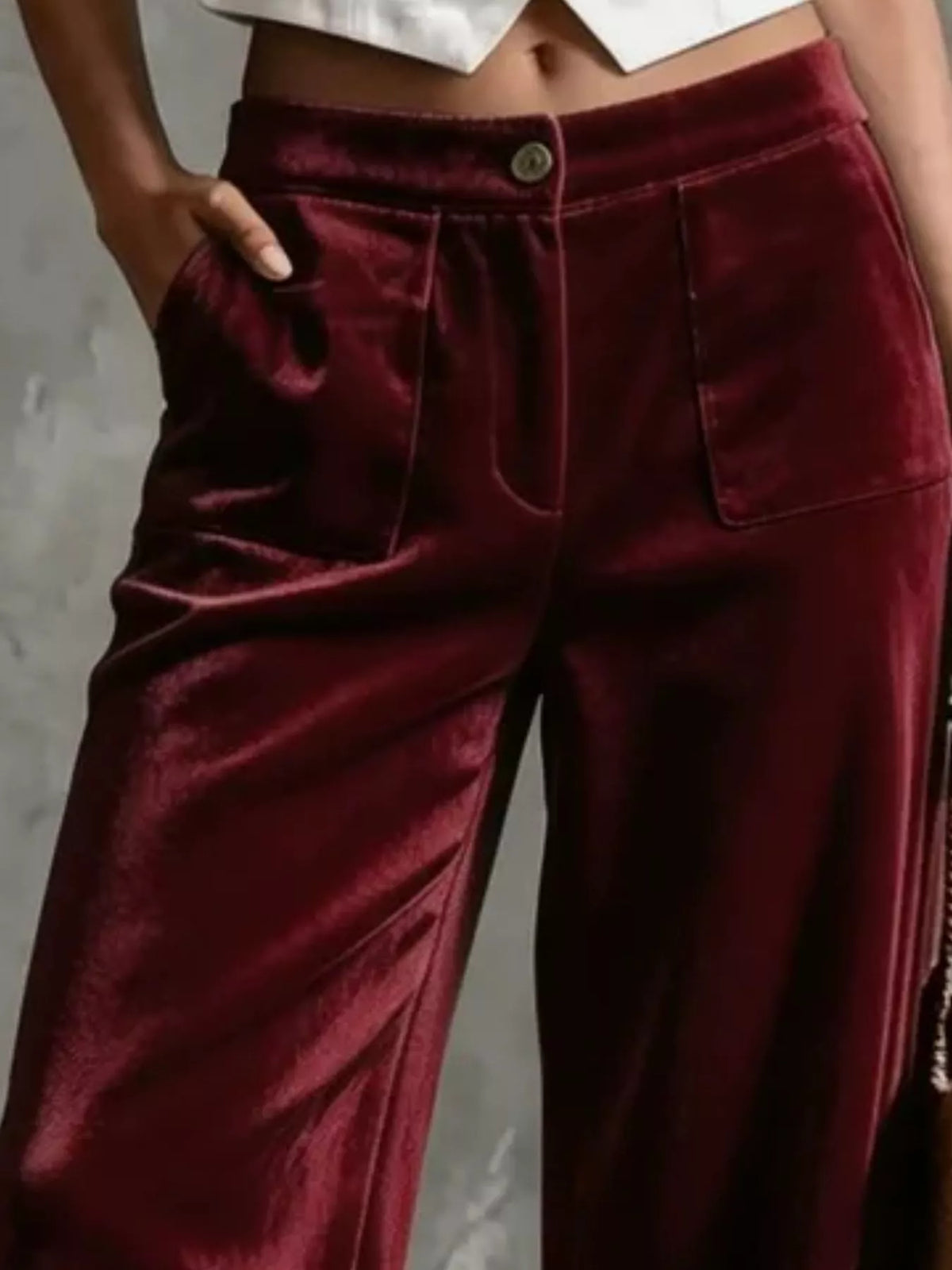 Full Size Velvet Wide-leg Pants Plus (10)