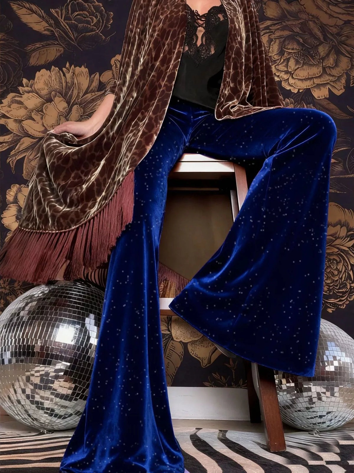 Velvet High Waist Flared Pants (15)